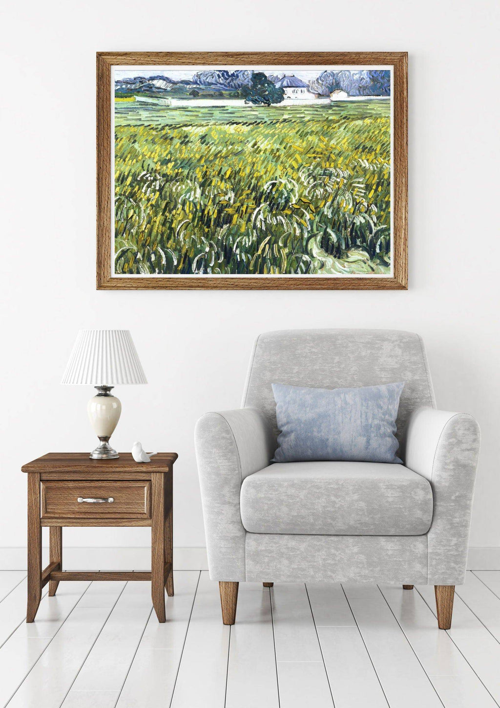 "Vincent Van Gogh - Wheat Field at Auvers with White House"