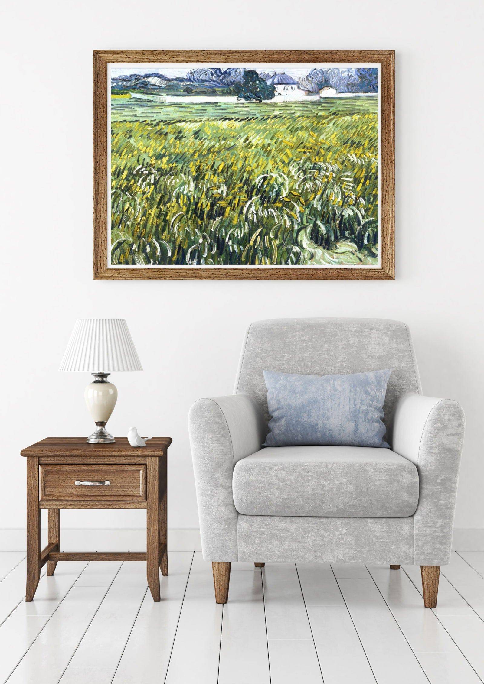 "Vincent Van Gogh - Wheat Field at Auvers with White House"