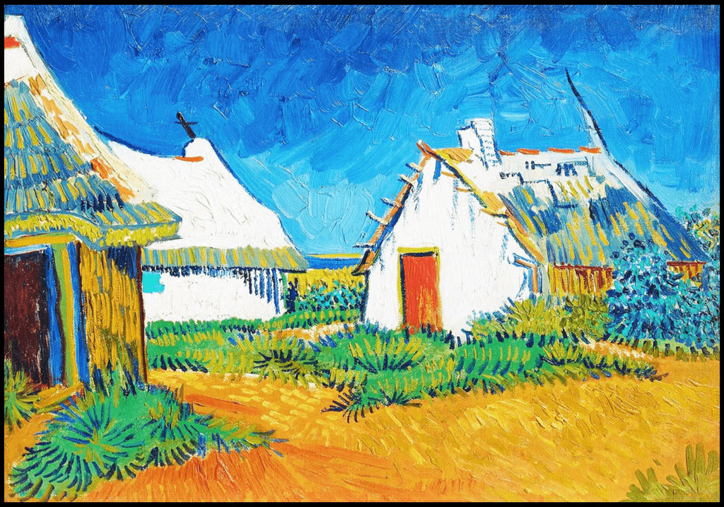 "Vincent Van Gogh - Three White Cottages in Saintes-Maries"