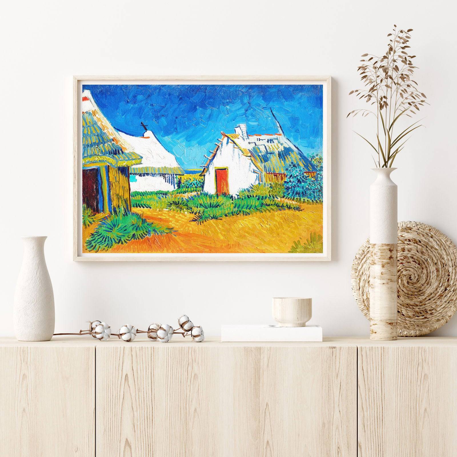 "Vincent Van Gogh - Three White Cottages in Saintes-Maries"