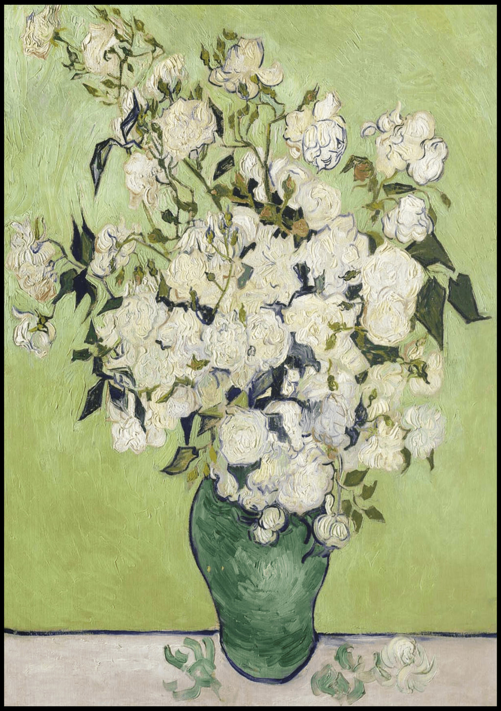 "Vincent Van Gogh - Vase with Pink Roses"