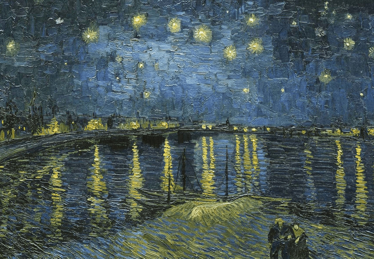Canvas Print Vincent Van Gogh – Starry Night Over the Rhône | Mesmerizing Post-Impressionist Nightscape
