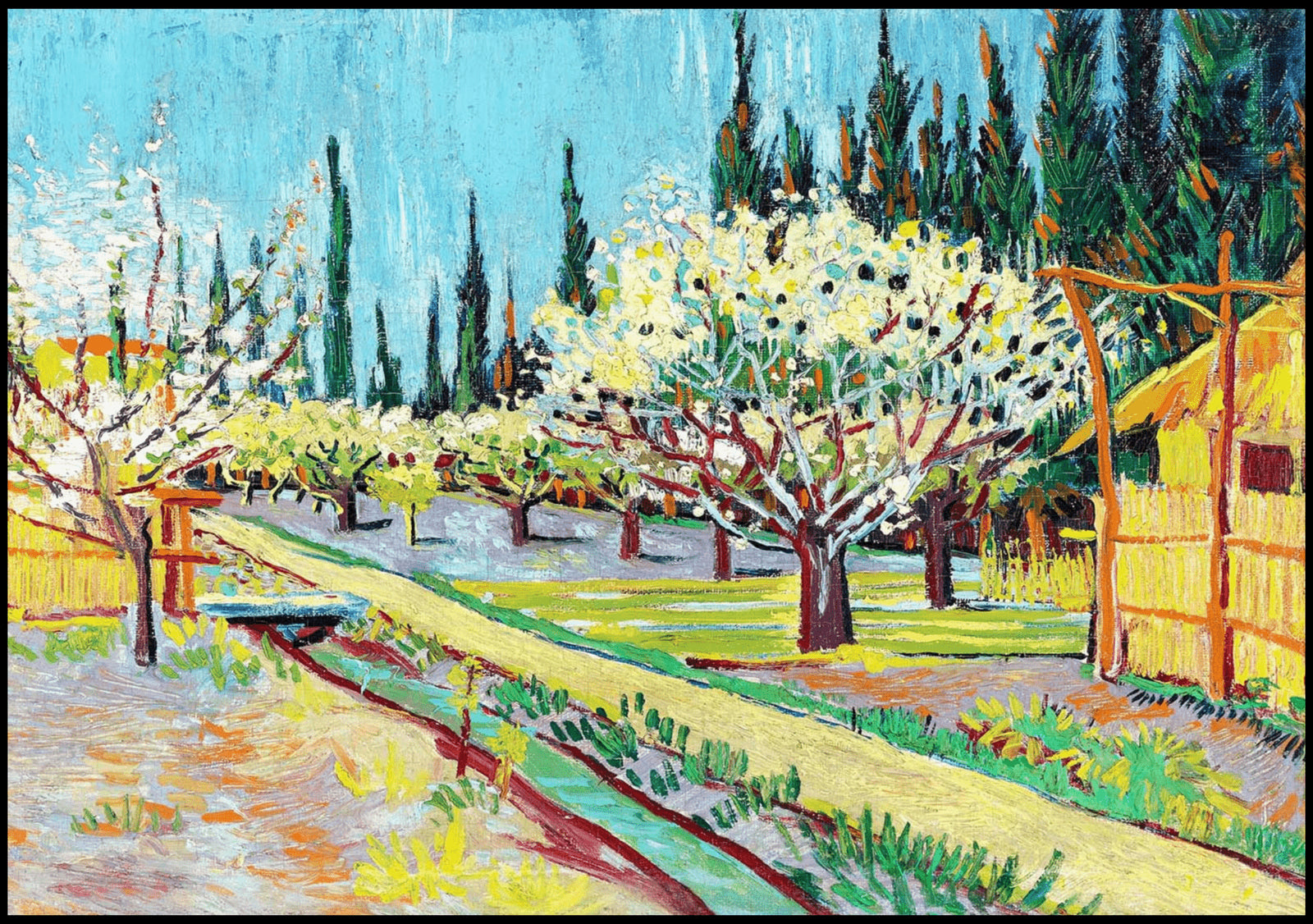 "Vincent Van Gogh - Orchard Bordered by Cypresses"