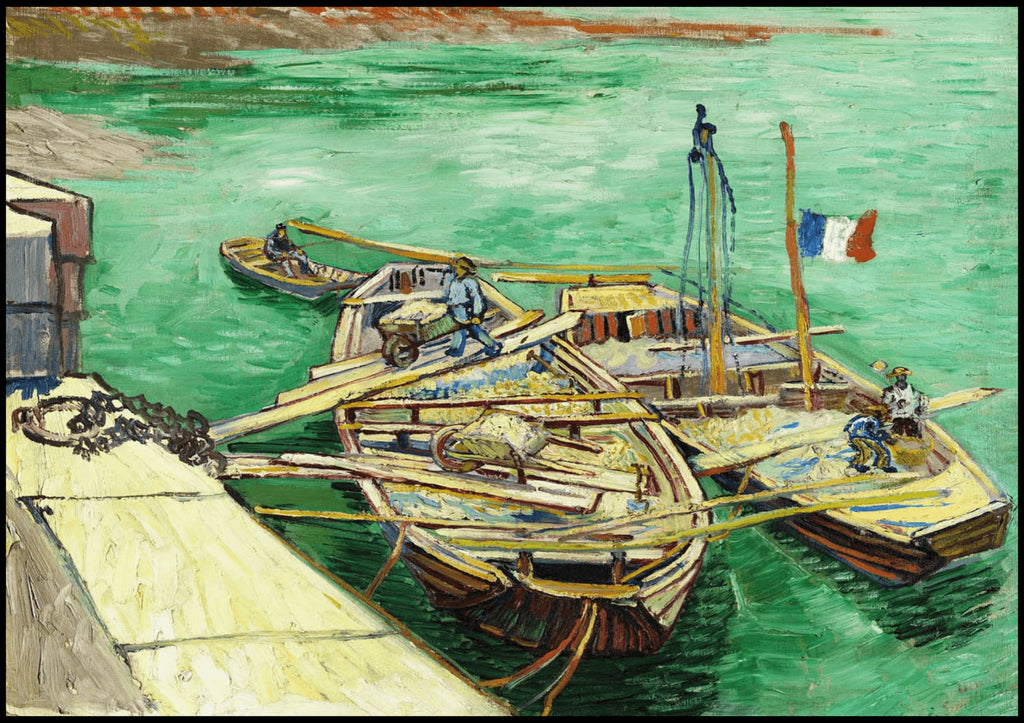 "Vincent Van Gogh - Quay with Men Unloading Sand Barges"