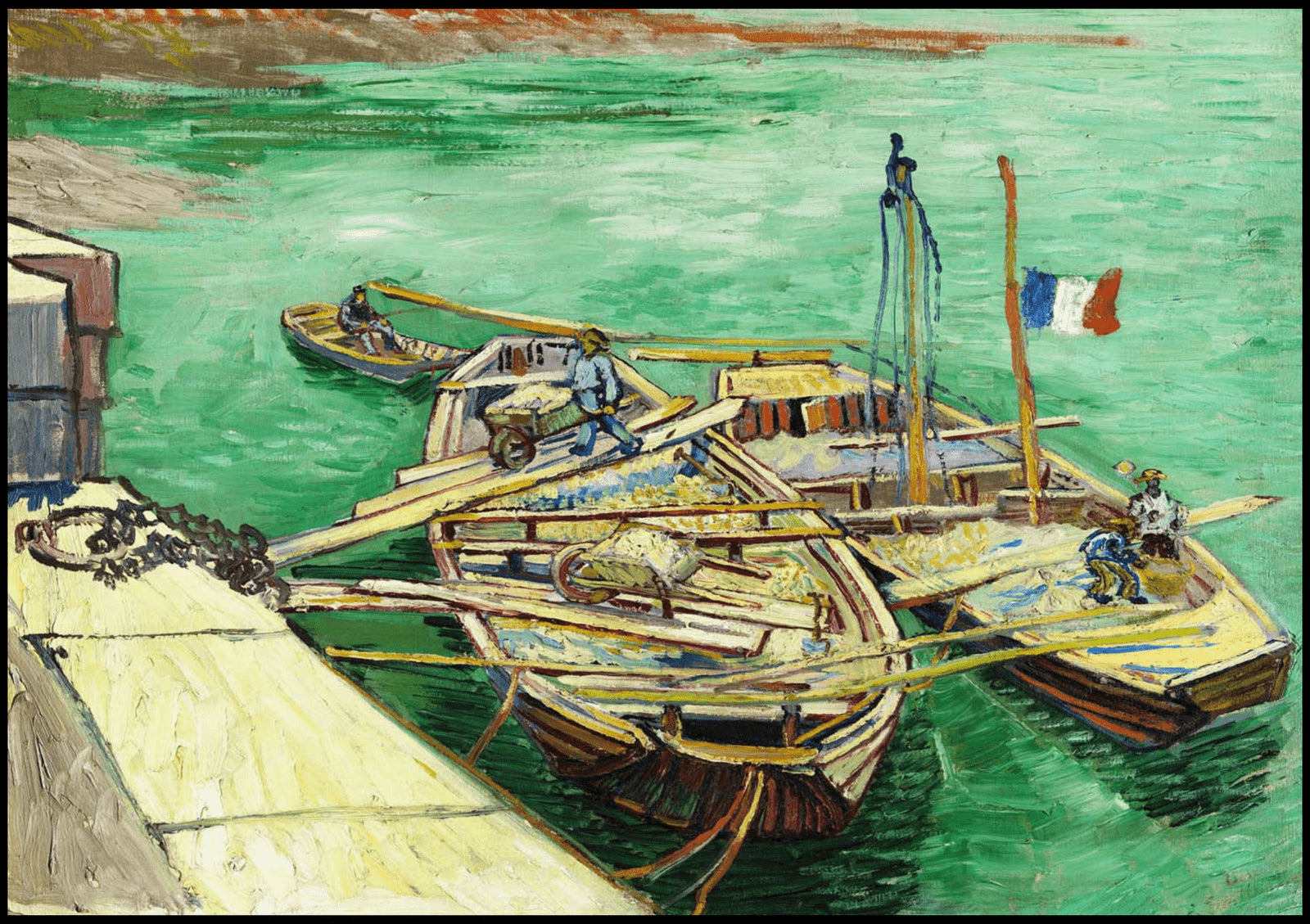 "Vincent Van Gogh - Quay with Men Unloading Sand Barges"