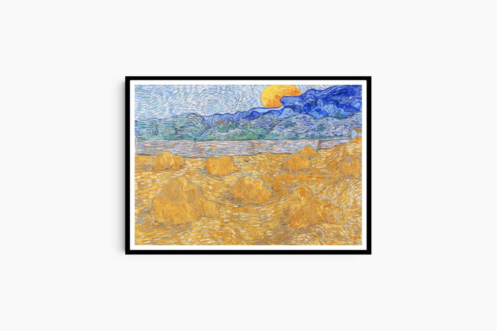 "Vincent Van Gogh - Landscape with Wheat Sheaves and Rising Moon"