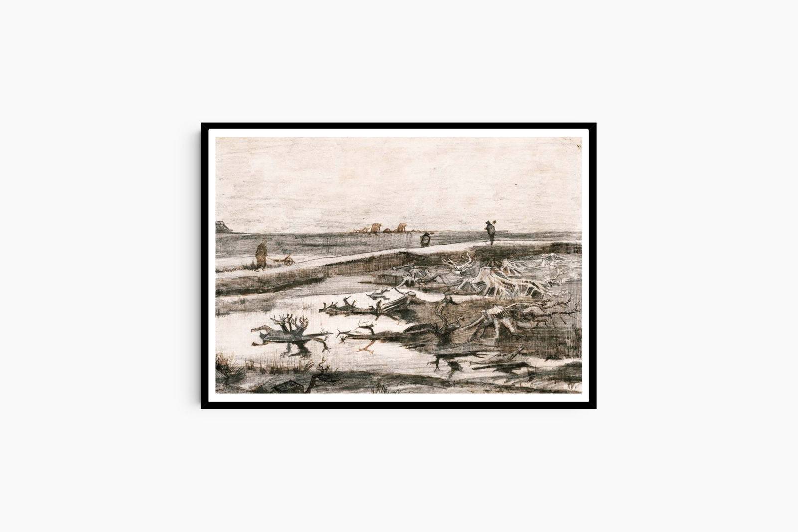 "Vincent Van Gogh - Landscape with Bog Trunks"