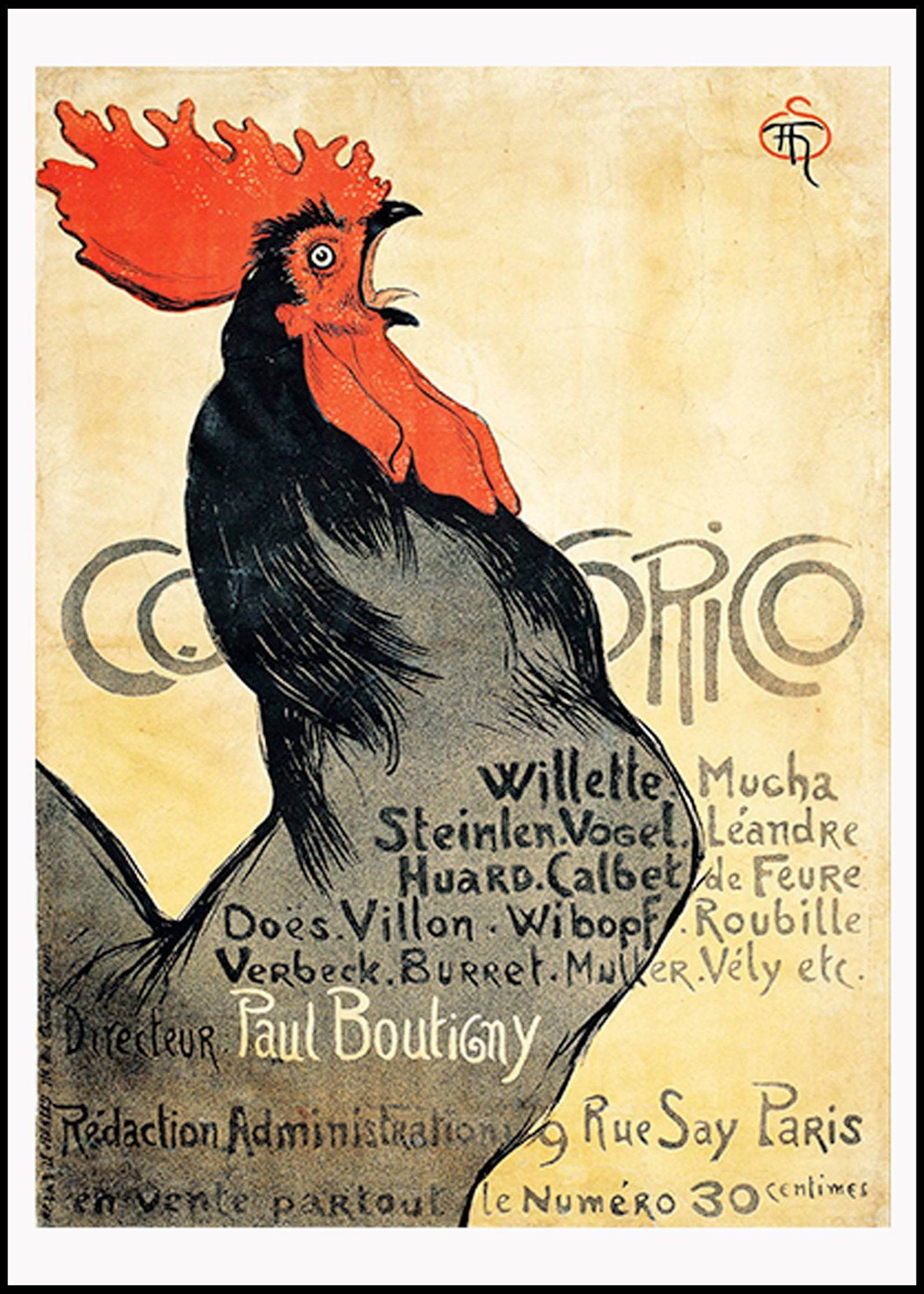 "Théophile Alexandre Steinlen - Cocorico Poster - Hakyarts"
