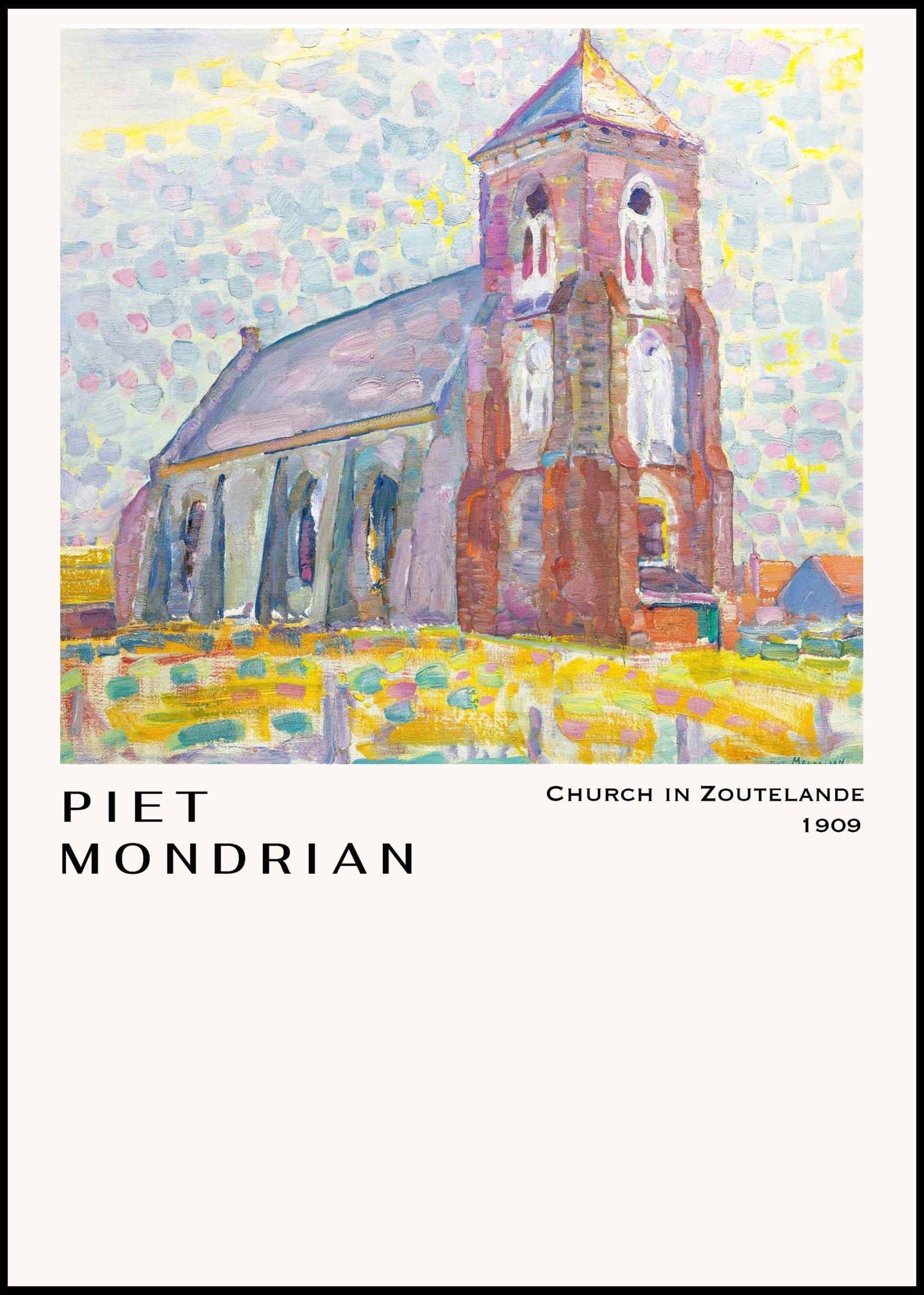 "Piet Mondrian - Church in Zoutelande Poster"