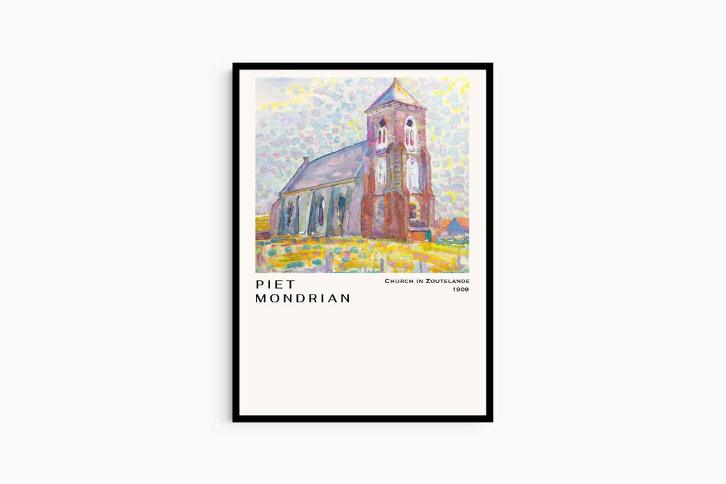 "Piet Mondrian - Church in Zoutelande Poster"