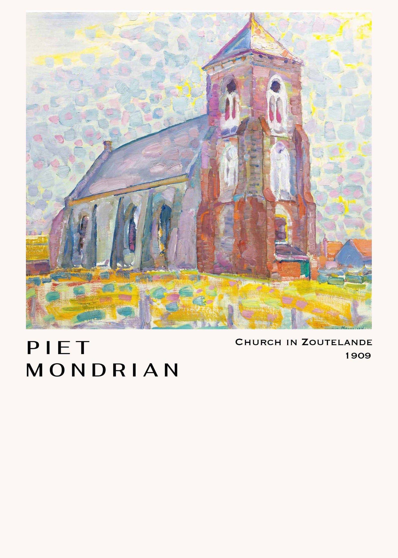 "Piet Mondrian - Church in Zoutelande Poster"