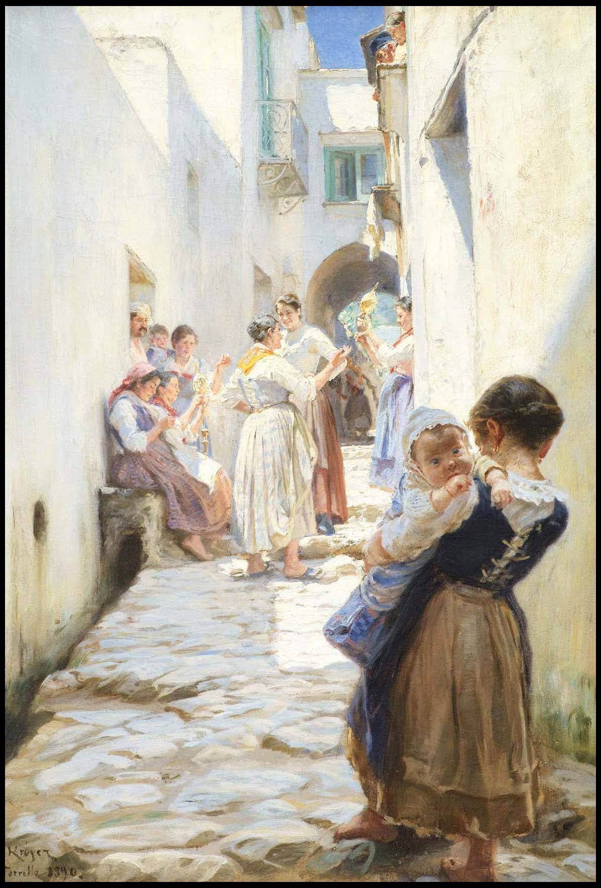 "Peder Severin Kroyer - A Street in Torello, Italy - Hakyarts"