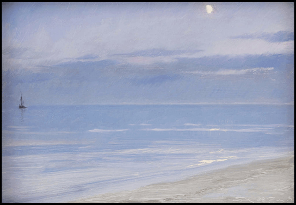 "Peder Severin Kroyer - Skagen Beach in Moonlight - Hakyarts"