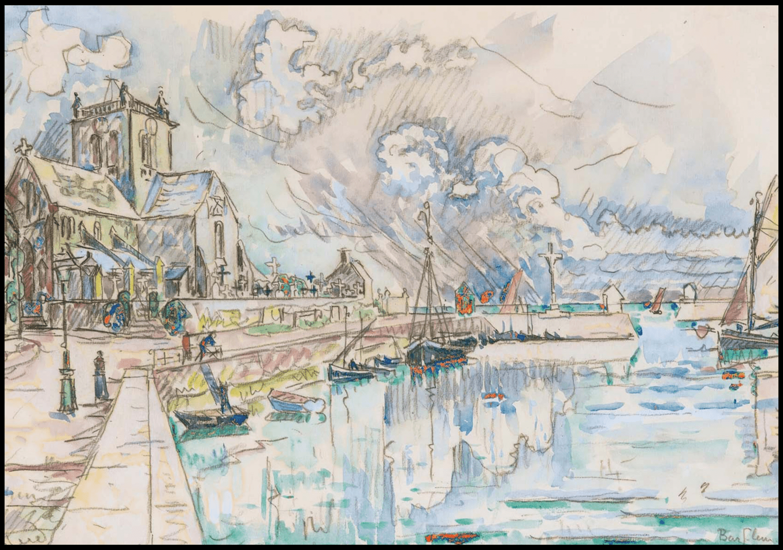 Paul Signac - Barfleur 'Le Port'