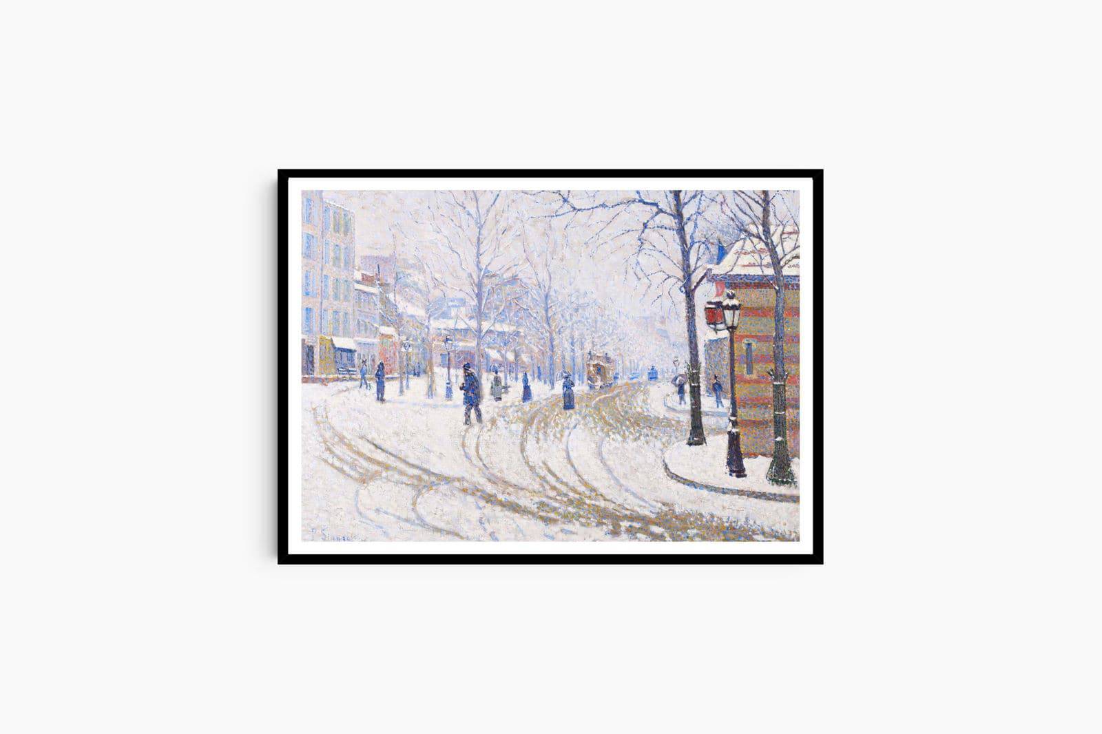 "Paul Signac - Snow 'Boulevard de Clichy - Paris'"