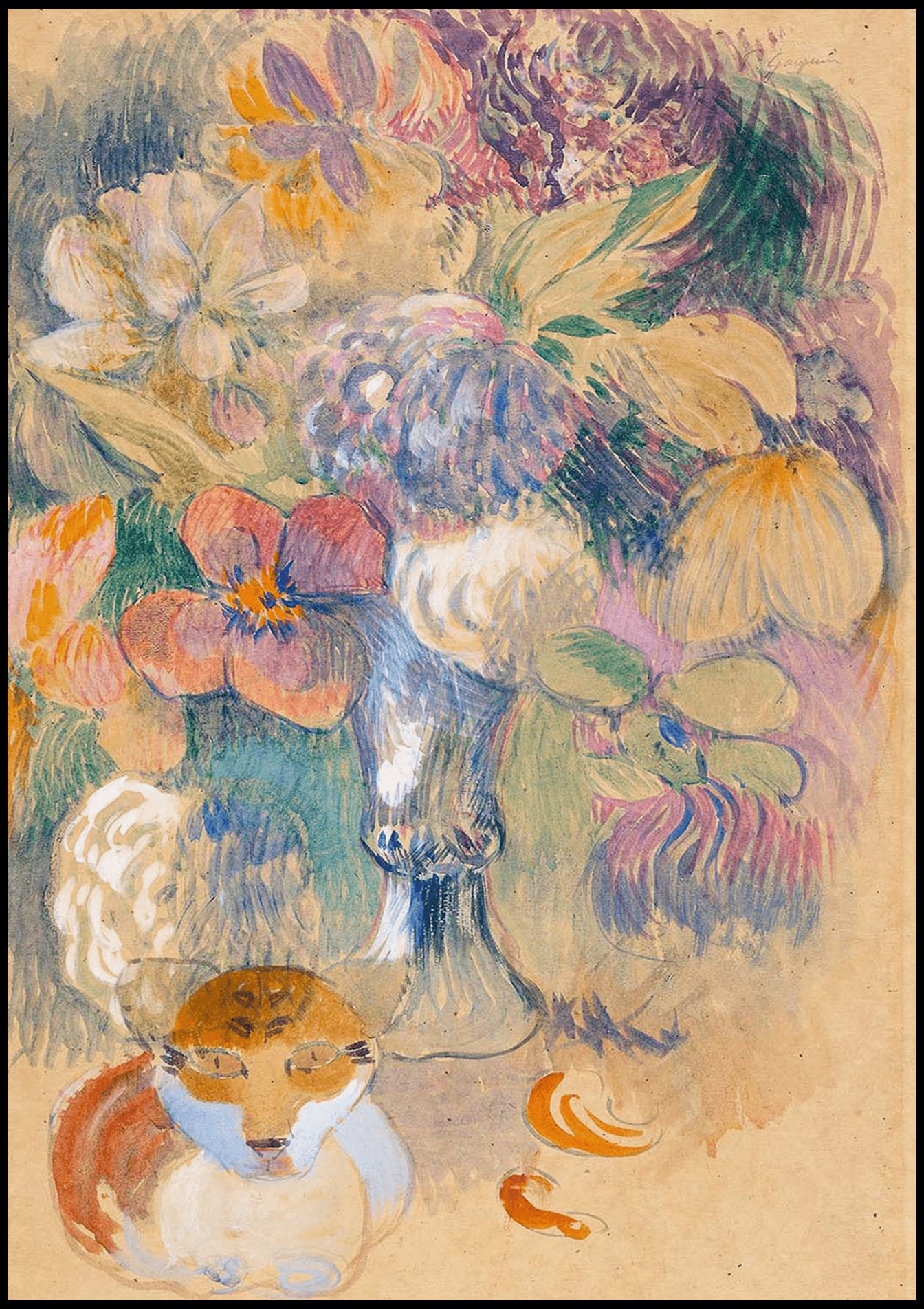 "Paul Gauguin - Still Life With Cat"