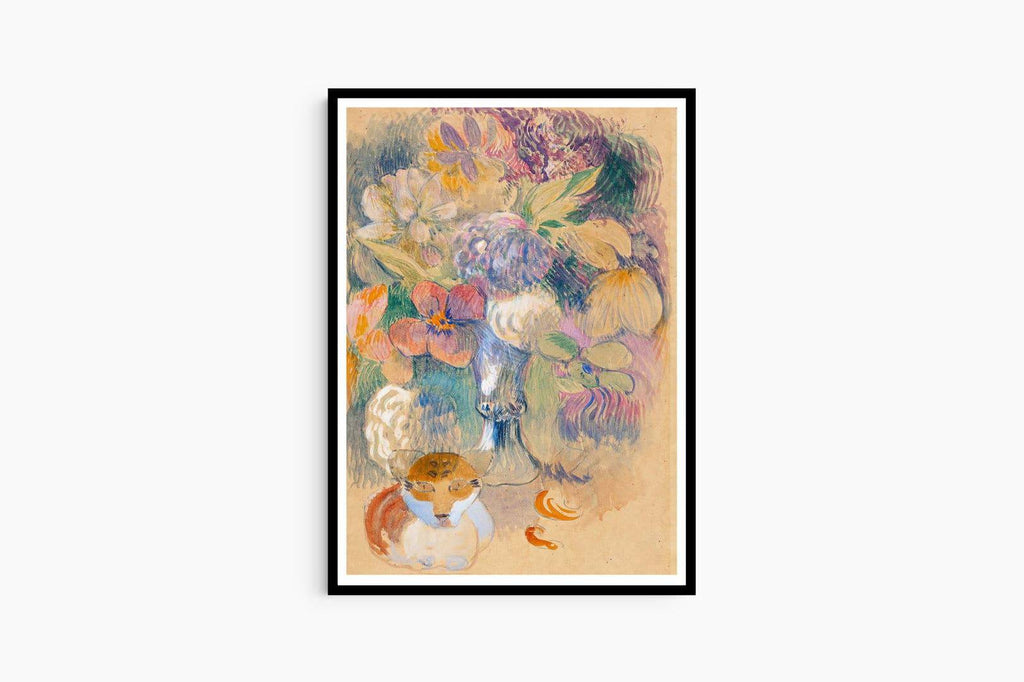 "Paul Gauguin - Still Life With Cat"