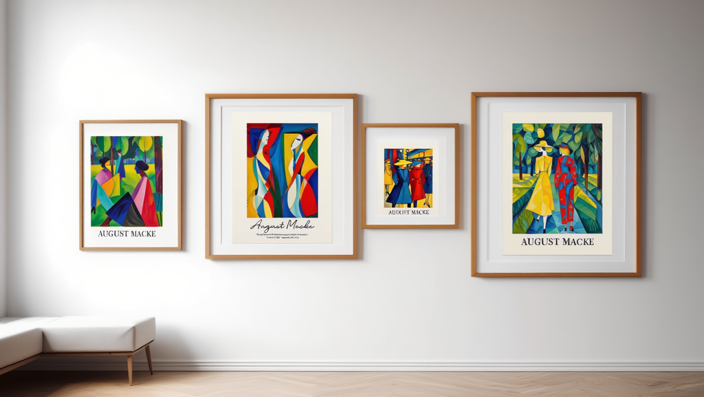 August Macke Wall Art – 4 Modern Expressionist Prints | Colorful Gallery Wall for Living Room, Bedroom, or Office