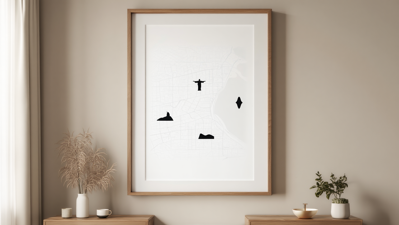 Rome City Map Poster – Black and White Minimalist Wall Art Print