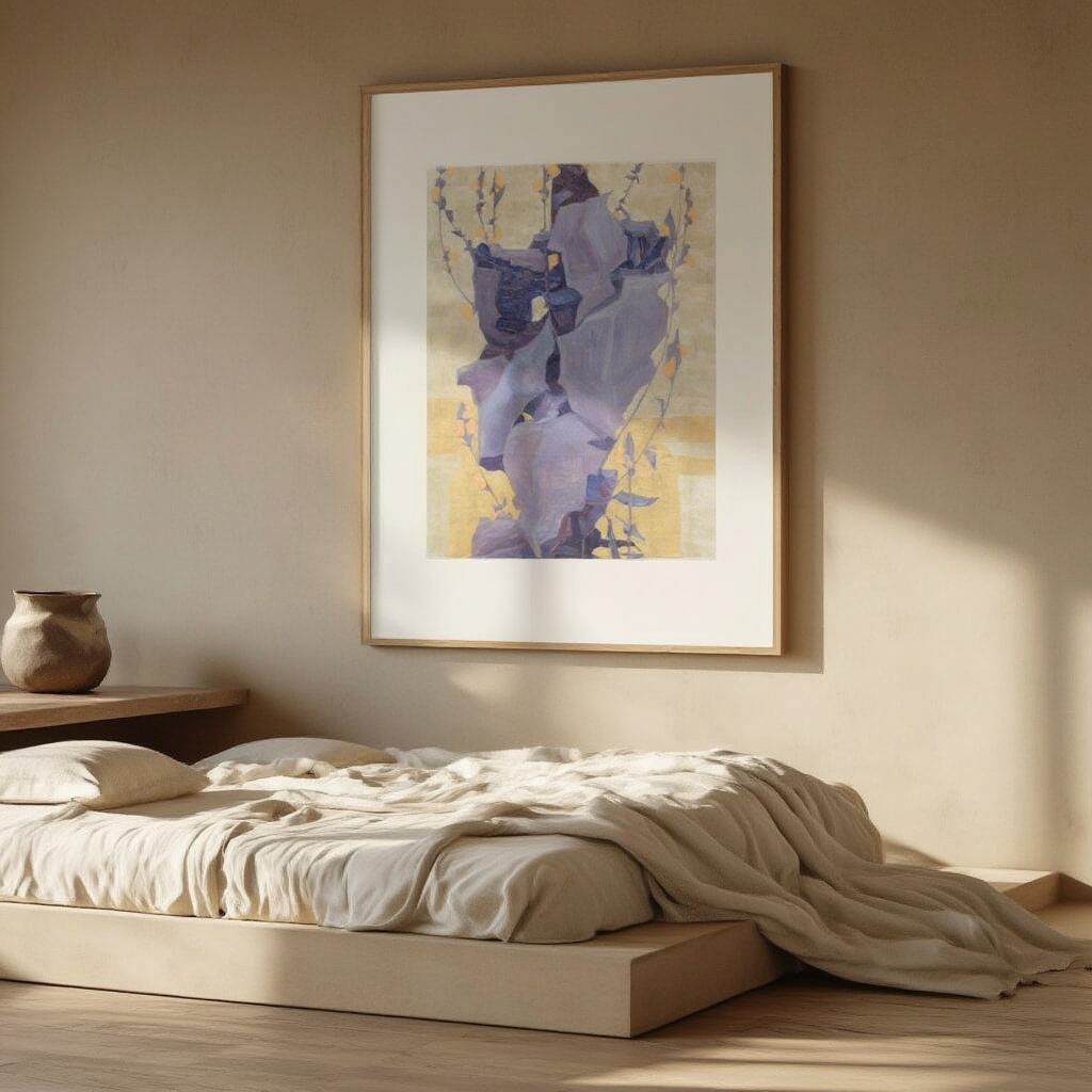 Egon Schiele – Stylized Flowers in Front of Decorative Background Poster | Expressionist Floral Wall Art