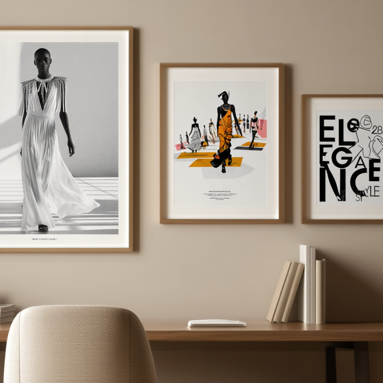 Luxury Fashion Art – 3-Piece Set with White Frames