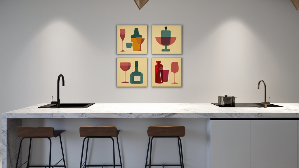 Cocktail Vibes – 4 Art Prints Set