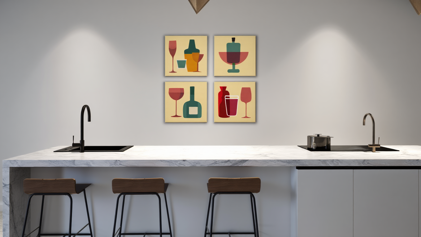 Cocktail Vibes – 4 Art Prints Set