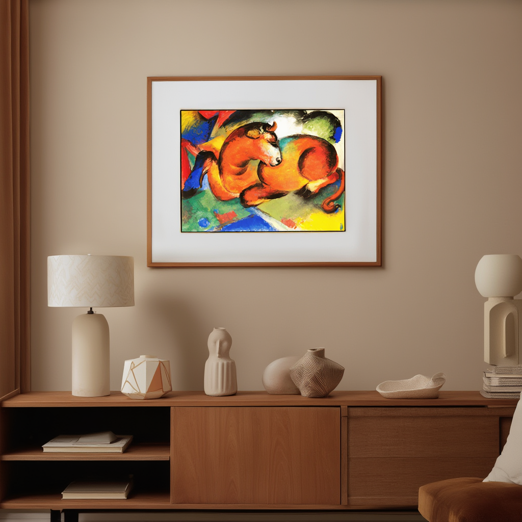 The Red Bull by Franz Marc – Expressionist Animal Art Print - Hakyarts