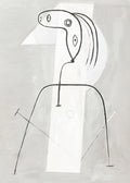 Contemplation – Neutral Minimalist Figure Sketch Wall Art Print