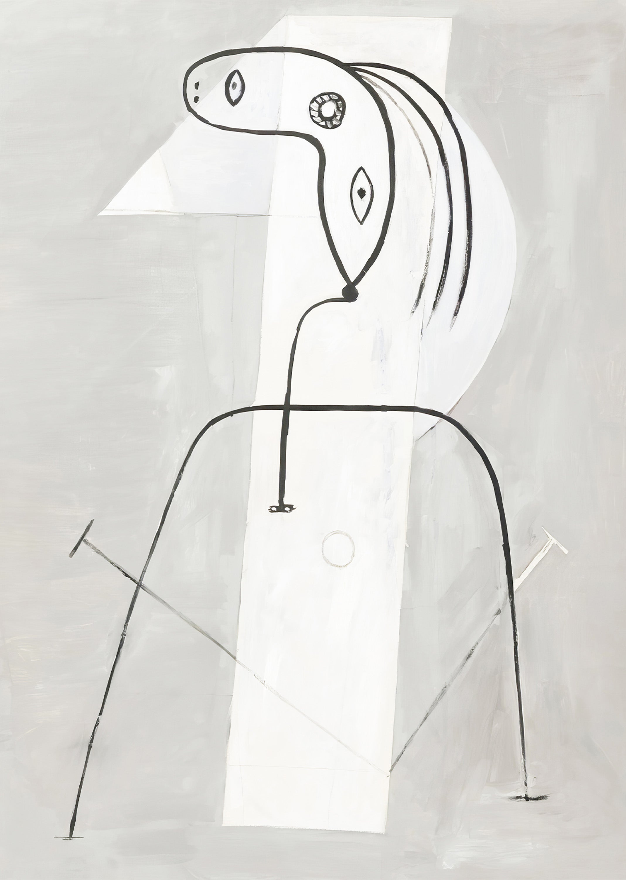 Contemplation Neutral Sketch Figure Drawing Print