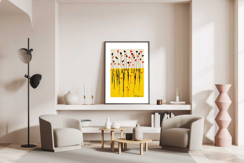 Golden Meadow Minimalist Nature-Inspired Wall Art