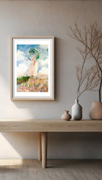Claude Monet – Femme à l'ombrelle tournée vers la gauche | Classic Impressionist Art Print