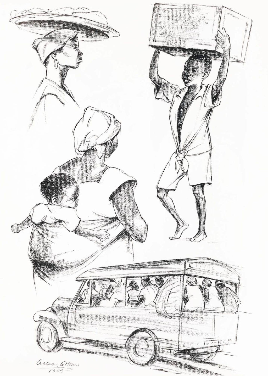 Elton Fax - West Africa Vignettes Pl.17 Poster - Hakyarts