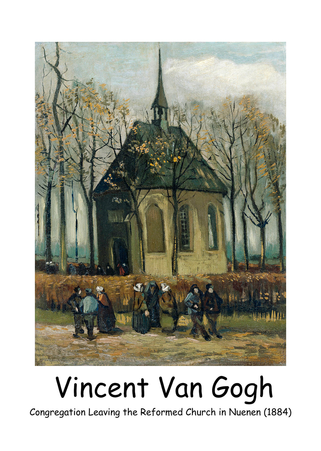 Congregation Leaving the Reformed Church in Nuenen (1884) – Vincent van Gogh Art Print | Early Dutch Period Wall Art