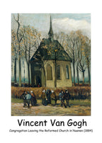 Congregation Leaving the Reformed Church in Nuenen (1884) – Vincent van Gogh Art Print | Early Dutch Period Wall Art - Hakyarts