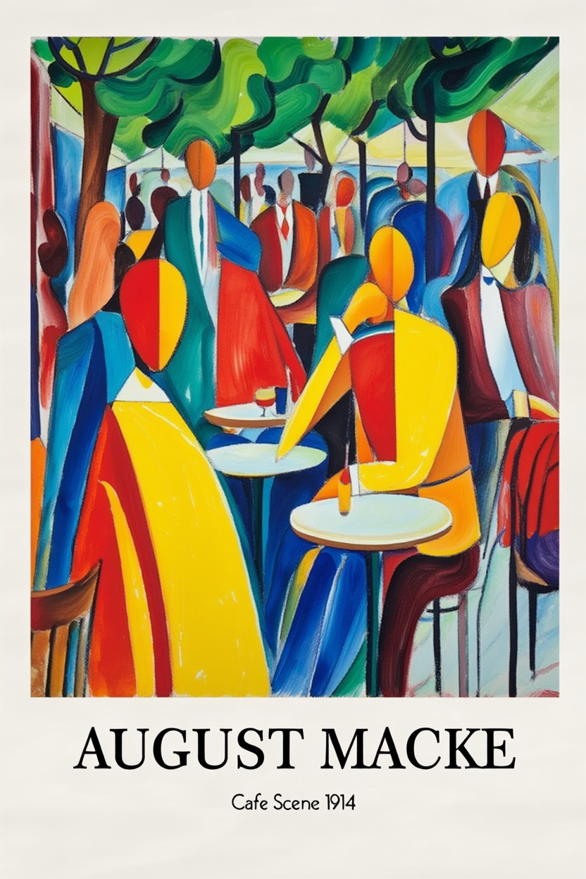Modern August Macke Art Prints – 4 Vibrant Gallery Prints