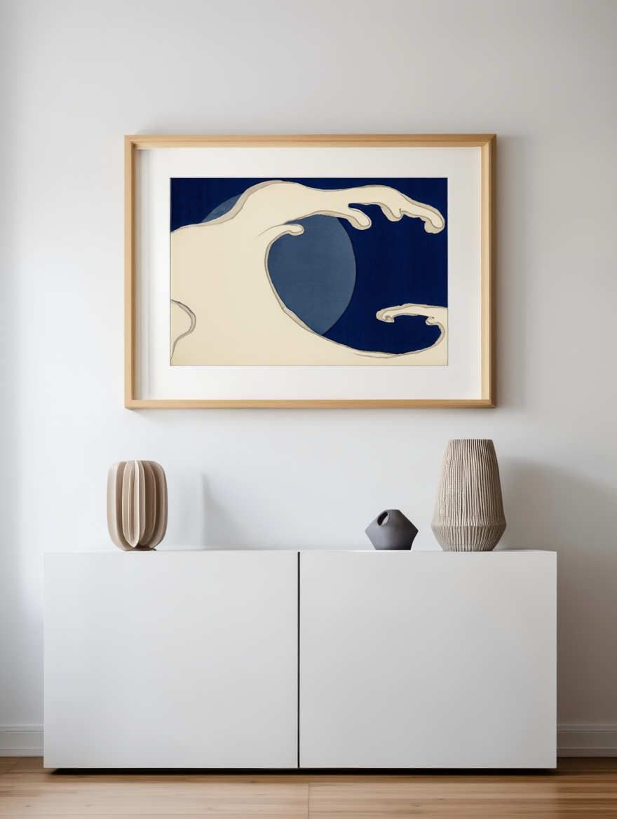 Kamisaka Sekka  - Waves and Sun