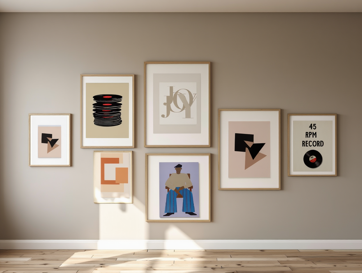 Abstract Figures & Music – 7-Piece Modern Art Prints Mix & Match