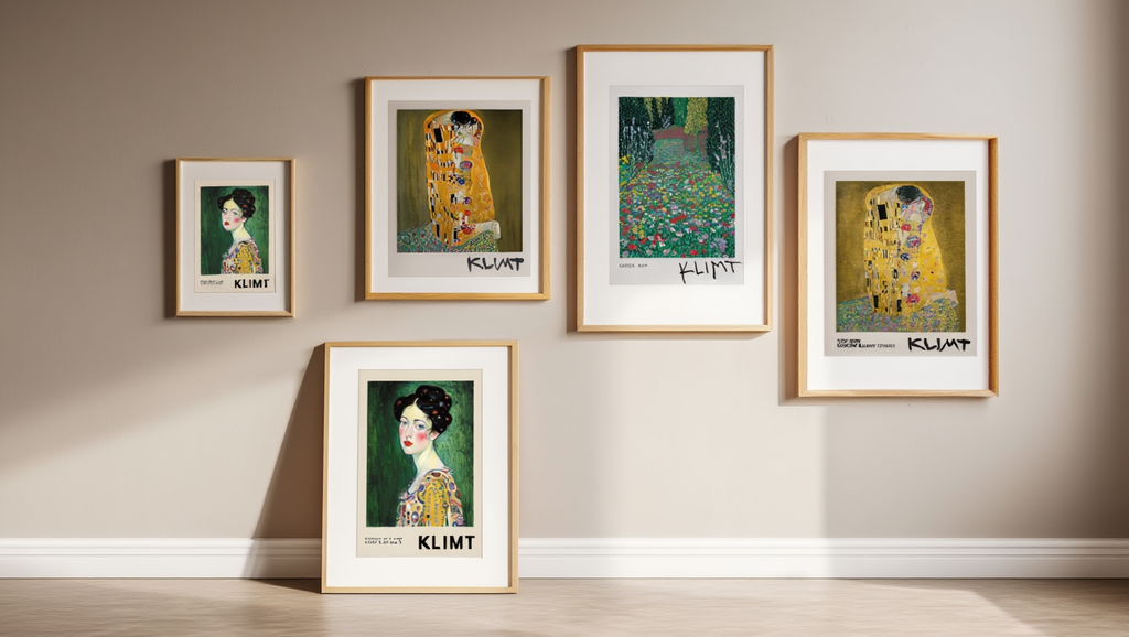 Gustav Klimt Art Print – 4 Golden Wall Art Prints | Elegant Gallery Wall Décor for Living Room, Bedroom & Office