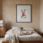Megata Morikaga – Peach Tree Branches with Leaves and Blossoms | Art Print