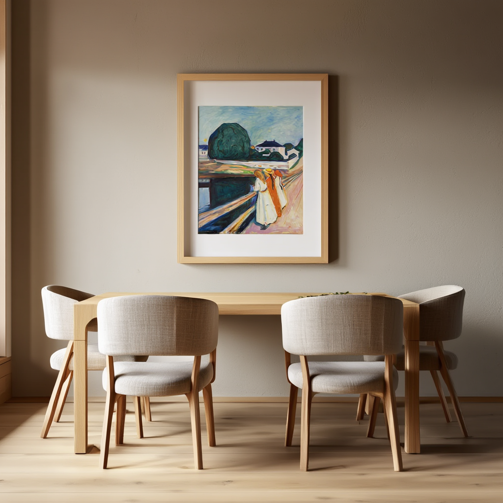 Edvard Munch - The Girls on a Bridge Poster