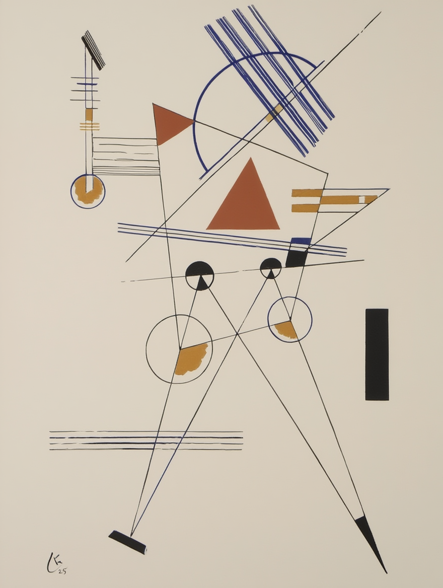 Set of 2 Modernist & Abstract Art Prints – Paul Klee “With an Umbrella” & Kandinsky “Lithographie No. 1” Gallery Set