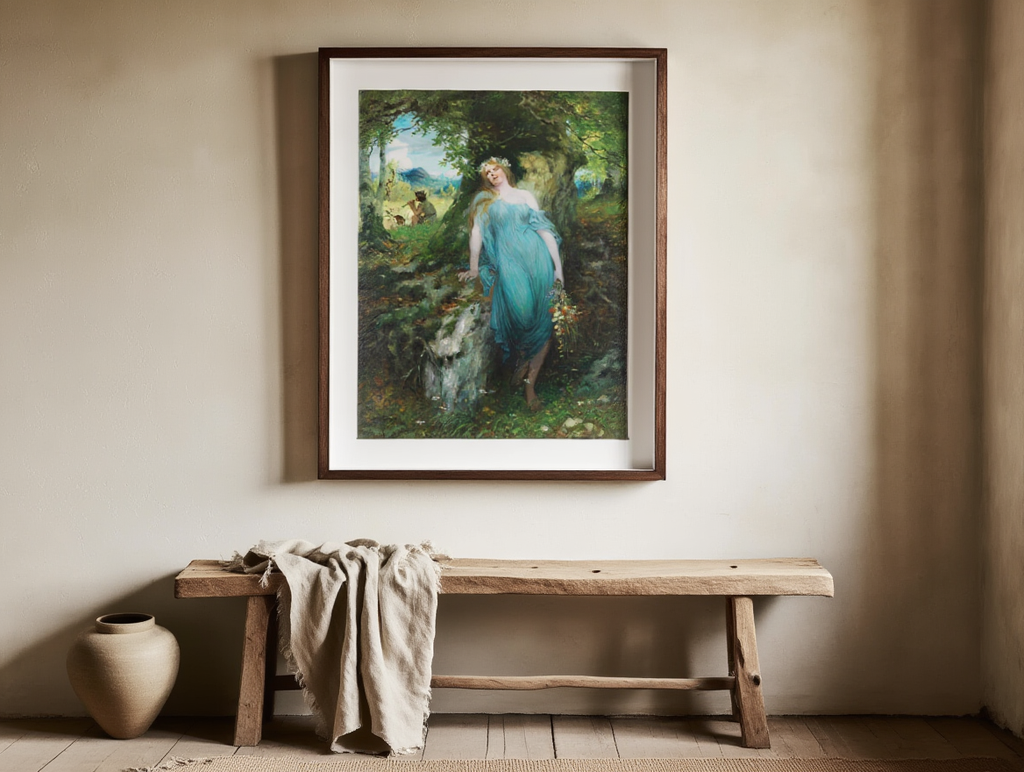 Wood Nymph and Shepherd – Ferdinand Leeke (1905) | Mythological Art Print