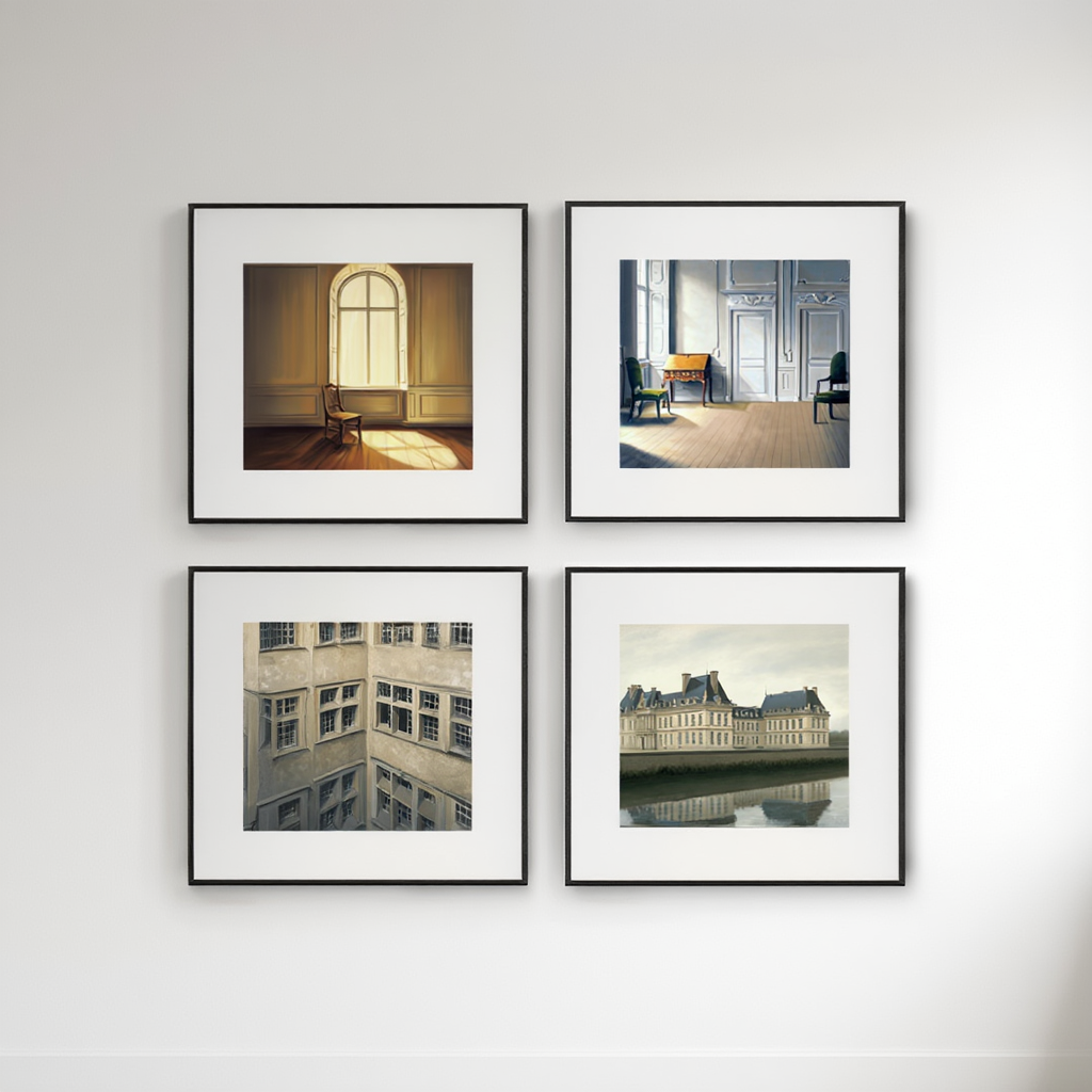 Hammershøi Minimalist Light & Shadow – 4 Prints Mix & Match