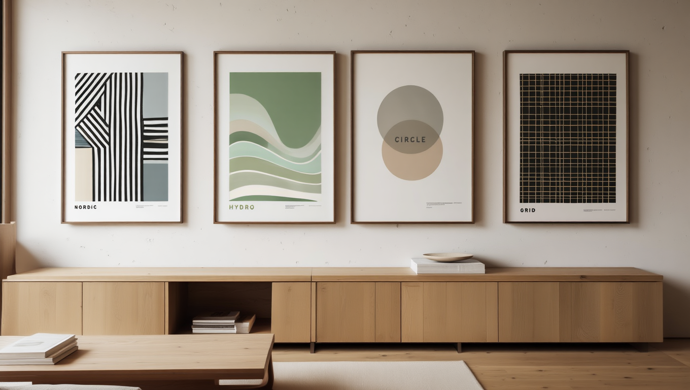 Modern Retro Scandinavian Collection – Set of 4