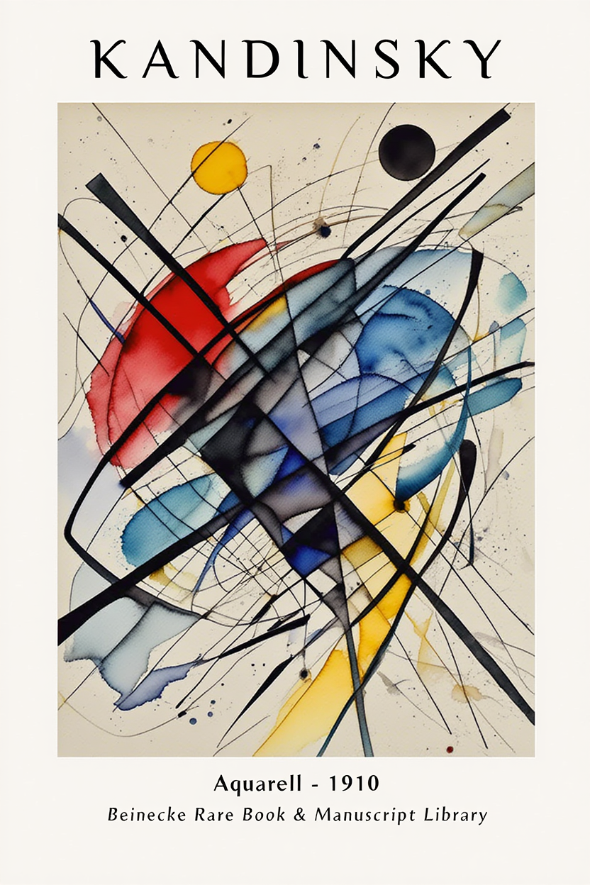 Kandinsky Geometric Abstract – 6 Modern Bauhaus Prints -Colorful Composition Gallery Wall Set for Living Room, Bedroom, or Office
