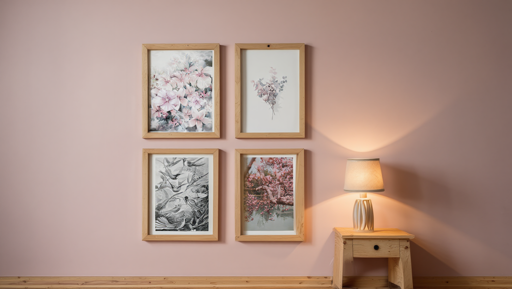 Timeless Blooms – 4-Piece Vintage Minimalist Wall Art Set
