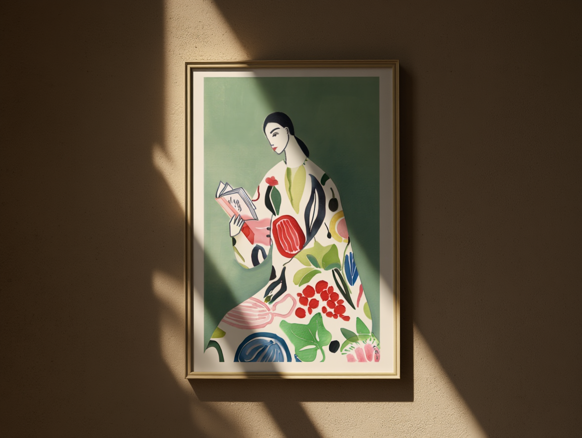 Botanical Figure – Woman Reading Print