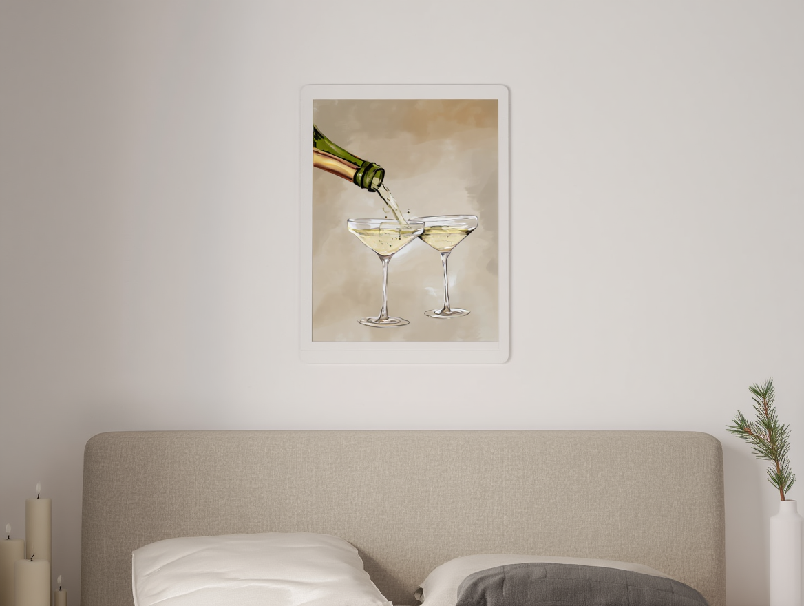 Champagne Drinks Pouring – Art Print