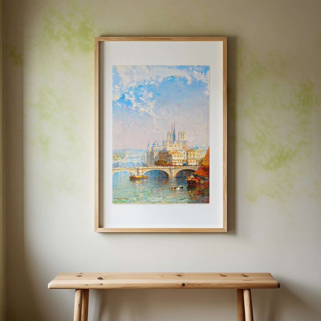 Paris with Notre Dame – Arthur Joseph Meadows Art Print | 19th-Century French Cityscape Poster